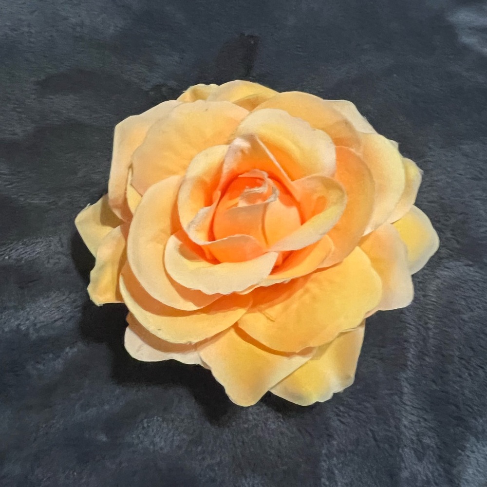 Yellow/Orange Pinup Large Rose Flower Hair Clip NWT